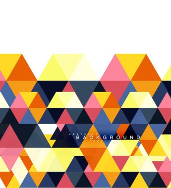 Çok renkli üçgenler arka plan, mozaik kavramı döşer.