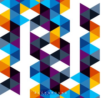 Çok renkli üçgenler arka plan, mozaik kavramı döşer.