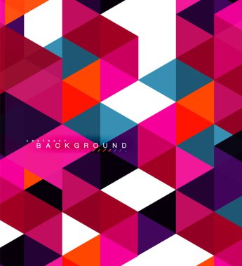 Çok renkli üçgenler arka plan, mozaik kavramı döşer.
