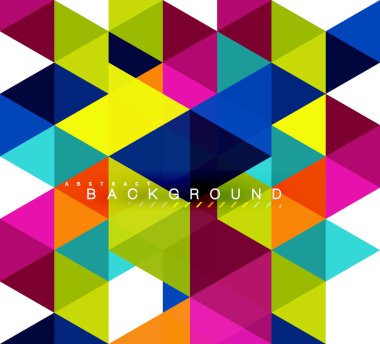 Çok renkli üçgenler arka plan, mozaik kavramı döşer.