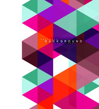 Çok renkli üçgenler arka plan, mozaik kavramı döşer.