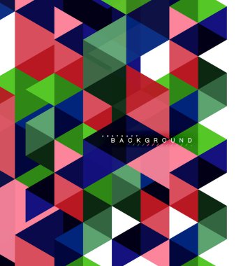 Çok renkli üçgenler arka plan, mozaik kavramı döşer.