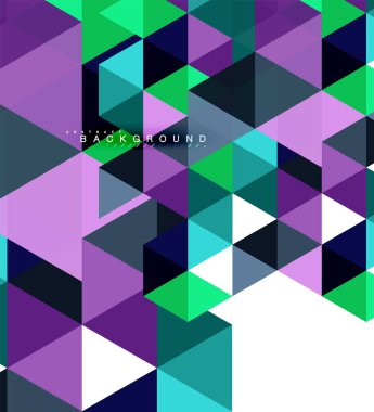 Çok renkli üçgenler arka plan, mozaik kavramı döşer.