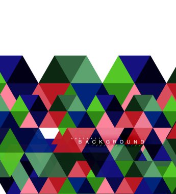 Çok renkli üçgenler arka plan, mozaik kavramı döşer.