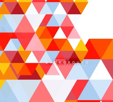 Çok renkli üçgenler arka plan, mozaik kavramı döşer.