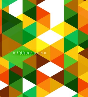 Çok renkli üçgenler arka plan, mozaik kavramı döşer.