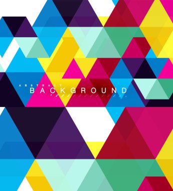 Çok renkli üçgenler arka plan, mozaik kavramı döşer.