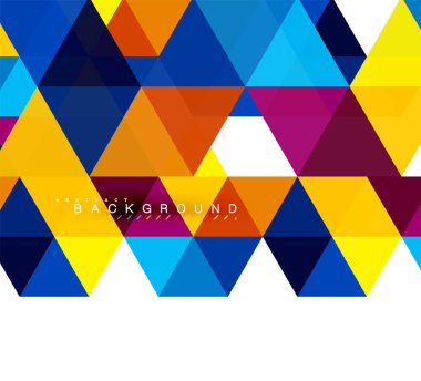 Çok renkli üçgenler arka plan, mozaik kavramı döşer.