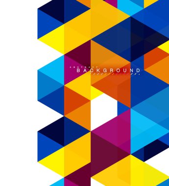 Çok renkli üçgenler arka plan, mozaik kavramı döşer.