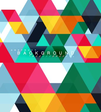 Çok renkli üçgenler arka plan, mozaik kavramı döşer.