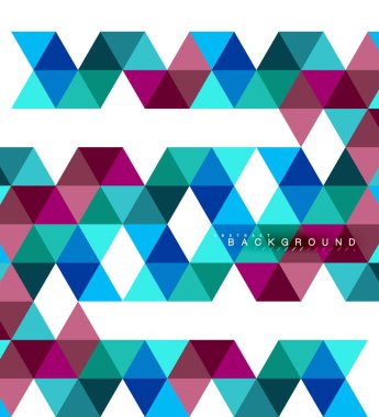 Çok renkli üçgenler arka plan, mozaik kavramı döşer.