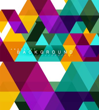Çok renkli üçgenler arka plan, mozaik kavramı döşer.