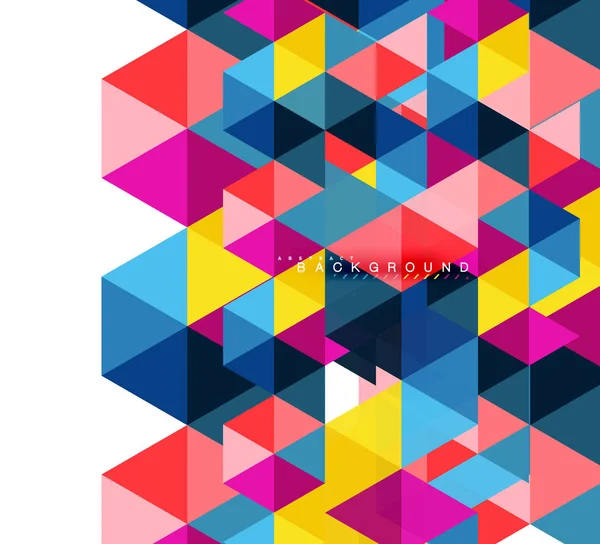 Triangles multicolores fond abstrait, concept de carreaux de mosaïque — Image vectorielle