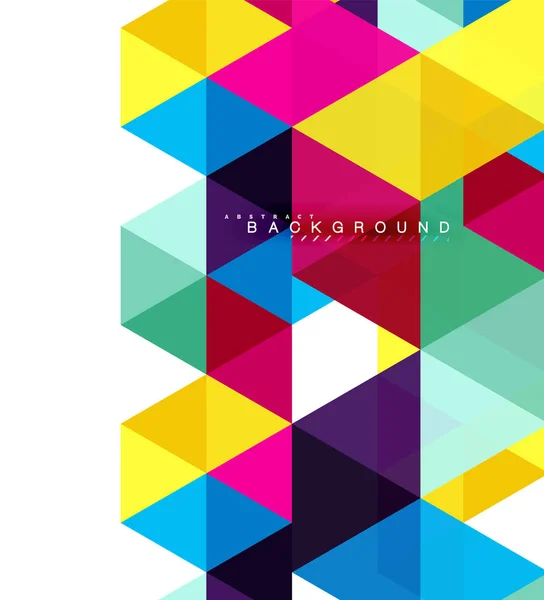 Triangles multicolores fond abstrait, concept de carreaux de mosaïque — Image vectorielle