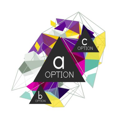 Geometrik üçgen infographics - iş akışı düzeni, diyagram, adım seçenekleri, web tasarım, infographics