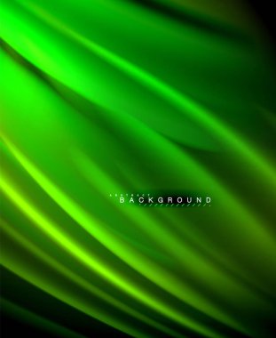 Neon parlayan dalga, sihirli enerji ve ışık arka plan. Vektör duvar kağıdı şablonu