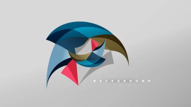 Arka plan - geometrik origami stil şekil kompozisyon, üçgen düşük poli tasarım konsepti. Renkli şık minimalist resimde