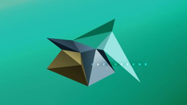 Arka plan - geometrik origami stil şekil kompozisyon, üçgen düşük poli tasarım konsepti. Renkli şık minimalist resimde