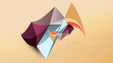 Arka plan - geometrik origami stil şekil kompozisyon, üçgen düşük poli tasarım konsepti. Renkli şık minimalist vektör çizim