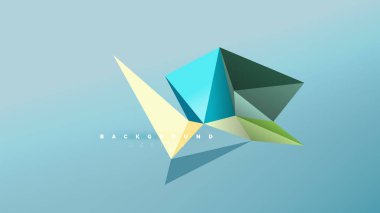 Arka plan - geometrik origami stil şekil kompozisyon, üçgen düşük poli tasarım konsepti. Renkli şık minimalist resimde