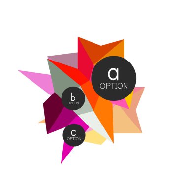 Soyut renkli geometrik seçeneği infographics tasarım şablonu örnek abc seçenekleri ile. Arka plan iş sunu veya bilgi afiş için