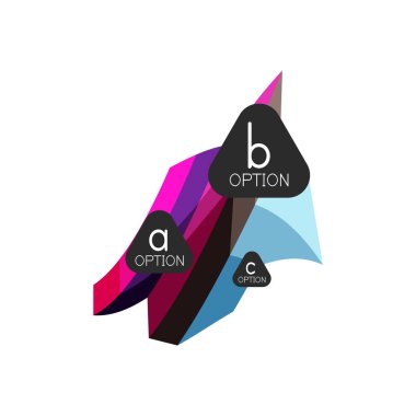 Soyut renkli geometrik seçeneği infographics tasarım şablonu örnek abc seçenekleri ile. Arka plan iş sunu veya bilgi afiş için