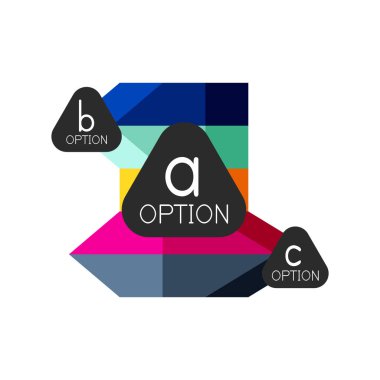 Soyut renkli geometrik seçeneği infographics tasarım şablonu örnek abc seçenekleri ile. Arka plan iş sunu veya bilgi afiş için