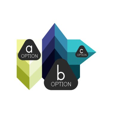Soyut renkli geometrik seçeneği infographics tasarım şablonu örnek abc seçenekleri ile. Arka plan iş sunu veya bilgi afiş için