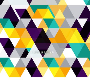 Çok renkli üçgenler arka plan, mozaik kavramı döşer.