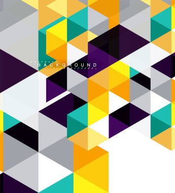 Çok renkli üçgenler arka plan, mozaik kavramı, vektör çizim döşer.