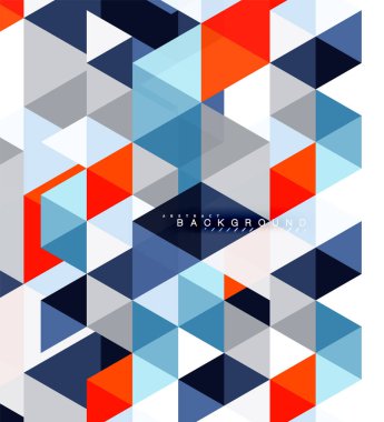 Çok renkli üçgenler arka plan, mozaik kavramı döşer.