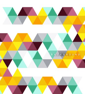 Çok renkli üçgenler arka plan, mozaik kavramı döşer.