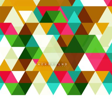 Çok renkli üçgenler arka plan, mozaik kavramı döşer.