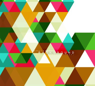 Çok renkli üçgenler arka plan, mozaik kavramı döşer.