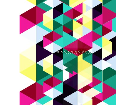 Çok renkli üçgenler arka plan, mozaik kavramı döşer.