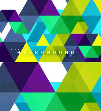 Çok renkli üçgenler arka plan, mozaik kavramı döşer.