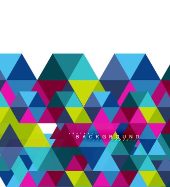 Çok renkli üçgenler arka plan, mozaik kavramı döşer.