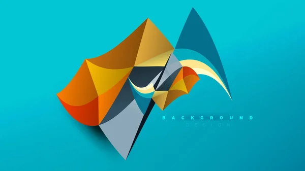 抽象背景 几何折纸风格的造型构图 三角形低聚设计理念 多彩时尚简约矢量插画 — 图库矢量图片