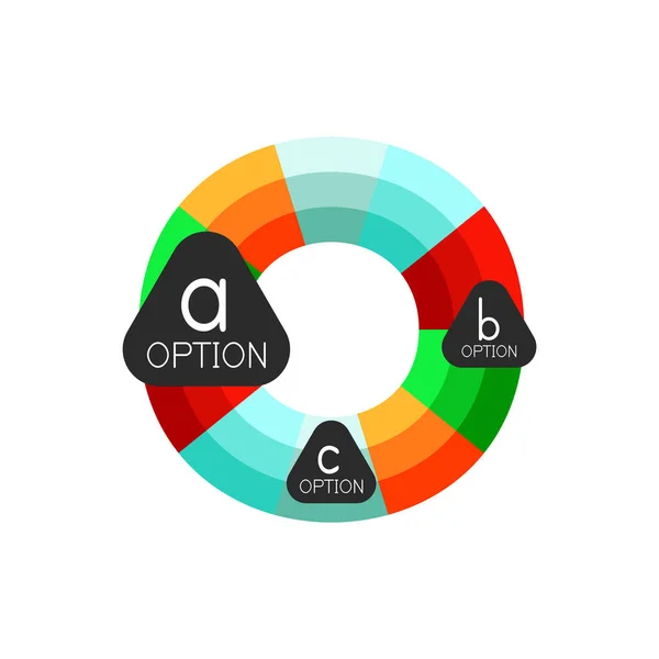 Astratto colorato modello di progettazione infografica opzione geometrica con opzioni abc campione. Sfondo astratto per la presentazione aziendale o banner informativo — Vettoriale Stock