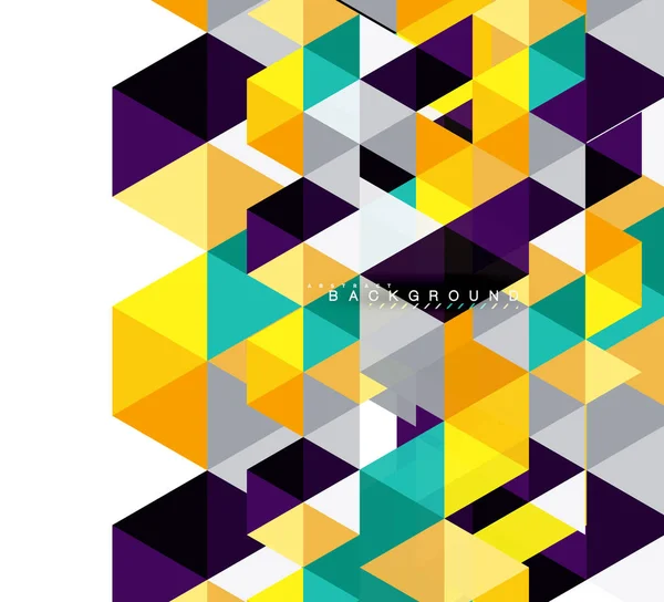 Triangles multicolores fond abstrait, concept de carreaux de mosaïque — Image vectorielle