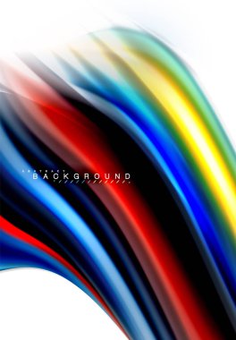 Sıvı sıvı karıştırma renkler konsepti üzerine açık gri renkli, dalga ve girdap eğrisi akışı satır, trendy soyut düzeni şablonu iş sunumu, app duvar kağıdı başlık sayfası, poster veya duvar kağıdı için