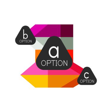 Soyut renkli geometrik seçeneği infographics tasarım şablonu örnek abc seçenekleri ile. Arka plan iş sunu veya bilgi afiş için