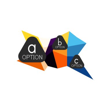 Soyut renkli geometrik seçeneği infographics tasarım şablonu örnek abc seçenekleri ile. Arka plan iş sunu veya bilgi afiş için