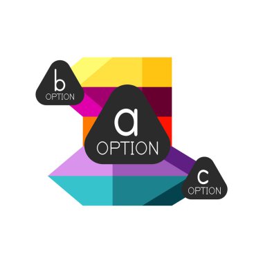 Soyut renkli geometrik seçeneği infographics tasarım şablonu örnek abc seçenekleri ile. Arka plan iş sunu veya bilgi afiş için