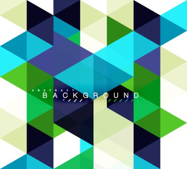 Çok renkli üçgenler arka plan, mozaik kavramı döşer.
