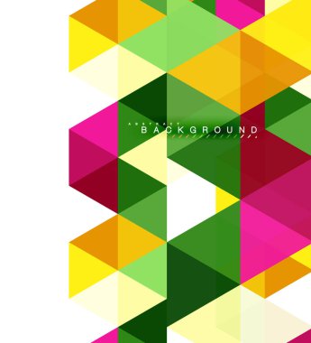 Çok renkli üçgenler arka plan, mozaik kavramı döşer.