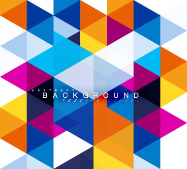 Çok renkli üçgenler arka plan, mozaik kavramı döşer.