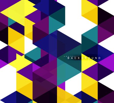 Çok renkli üçgenler arka plan, mozaik kavramı döşer.