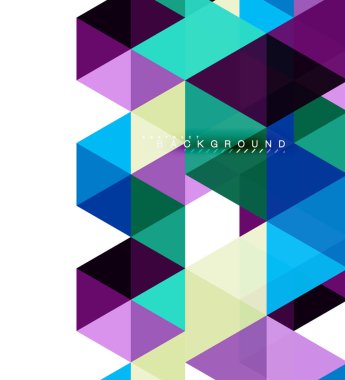 Çok renkli üçgenler arka plan, mozaik kavramı döşer.