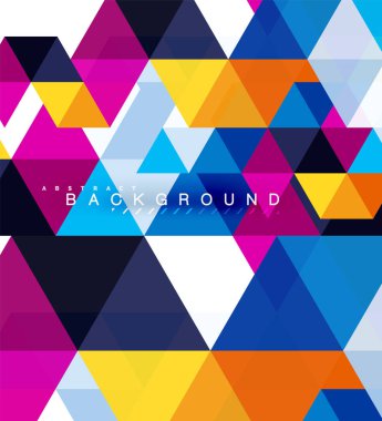 Çok renkli üçgenler arka plan, mozaik kavramı döşer.